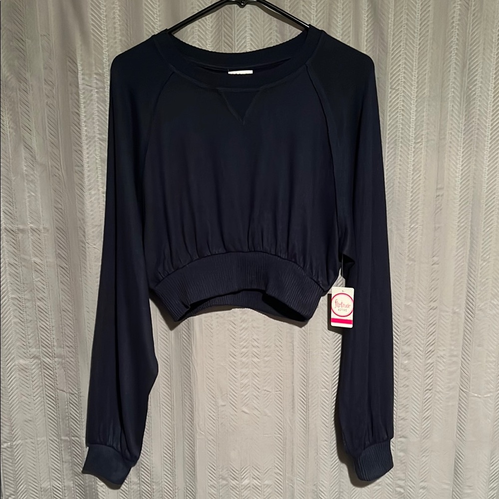 Flirtitude Bayou Blue Cropped Sweatshirt